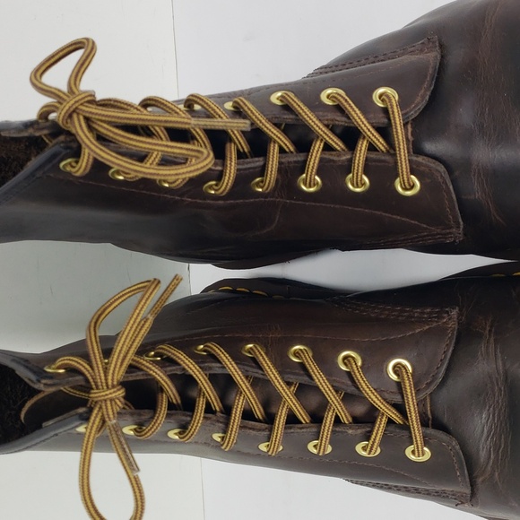 DR. MARTENS AIR WAIR 11822 BROWN OIL LEATHER 8 EYE LACE UP ANKLE BOOTS MEN'S 13 - Picture 9 of 16